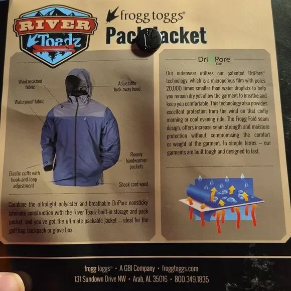 Frogg Toggs River Toadz Medium/Large Raincoat - New - Picture 8 of 8